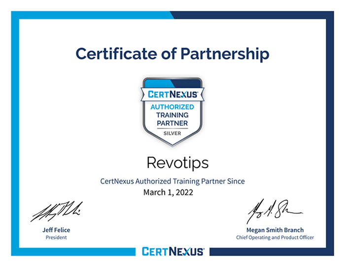 Revotips Certificate